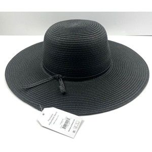 Time And Tru Fedora Style - Packable Floppy Hat with Adjustable Band - Black